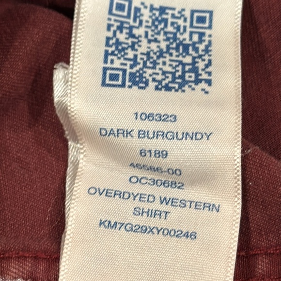 True Religion Overdyed Dark Burgundy Western Cotton Shirt Size Small - Picture 4 of 16